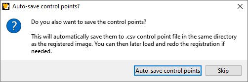 Screenshot of the control point auto-save dialog.