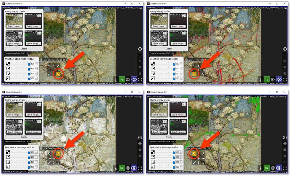 Screenshots showing the split moving when the split shortcut buttons are hovere.